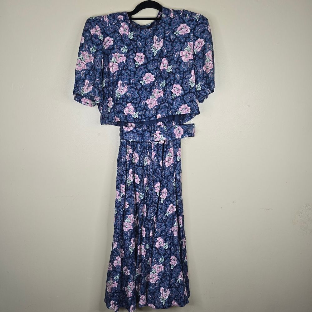 E.D. Michael's by Melanie Drucker vintage cottage core floral 80s dress size M